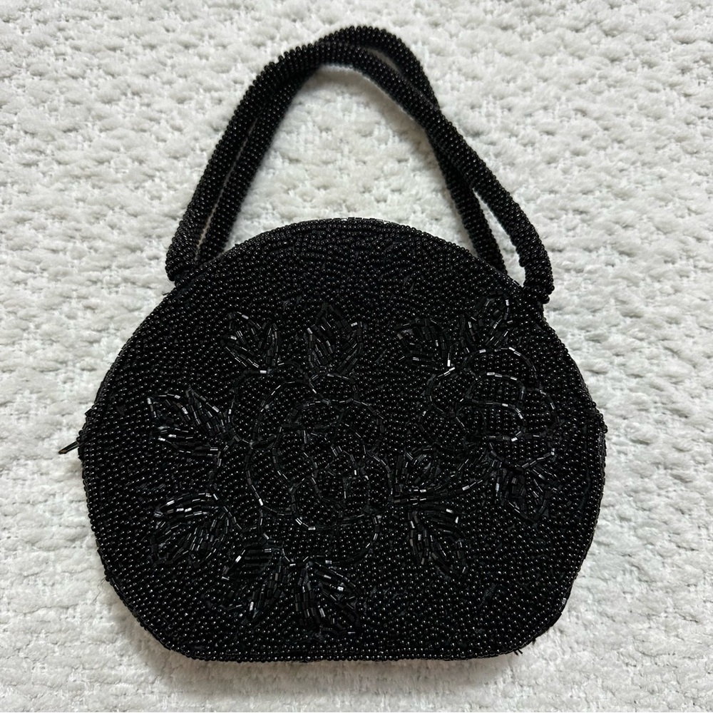 Beaded Evening Black Purse Cute
